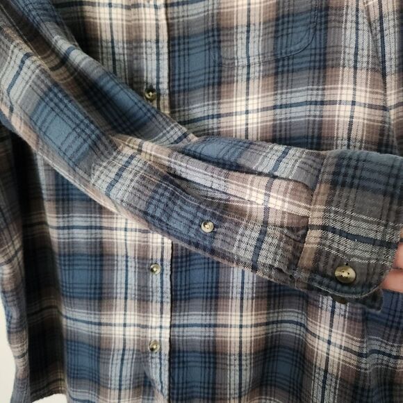 Hobbs Creek Mens Blue Plaid Shirt Button Front Long Sleeve Size XL - Picture 7 of 7